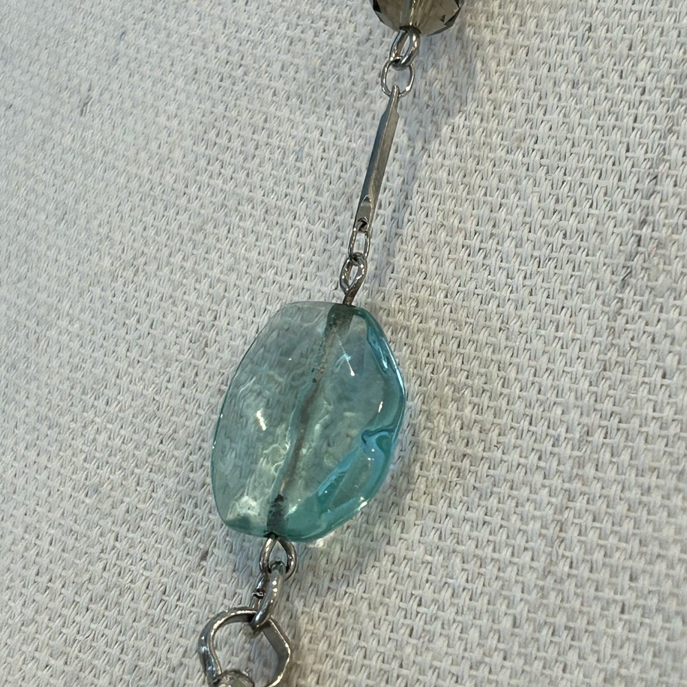 Loft Silver and Blue Beaded Necklace - Picture 5 of 7